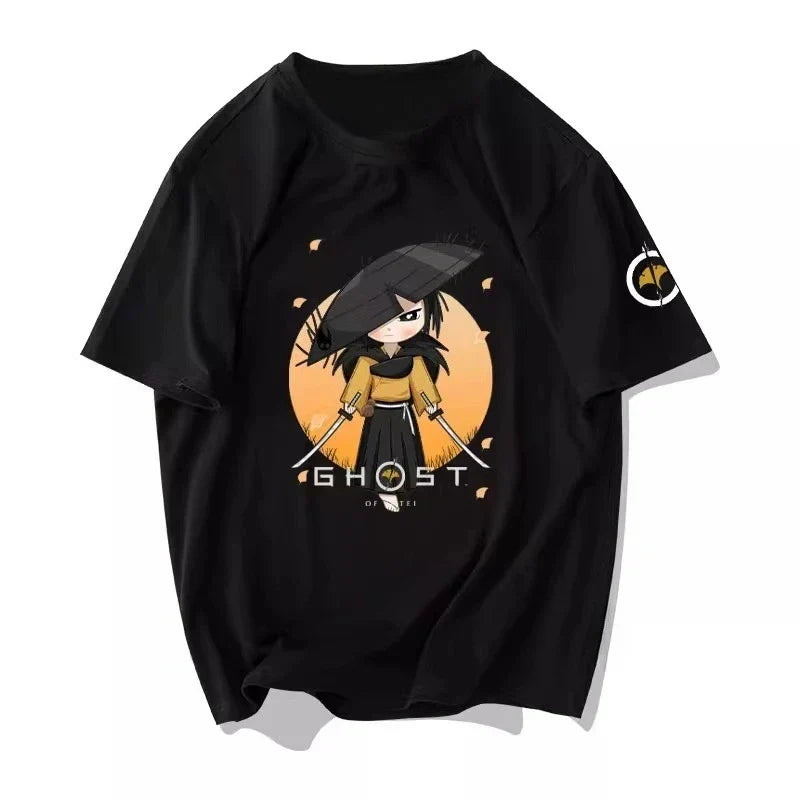 T-shirt Ghost of Yotei Atsu - Kawaii - Noir - 2