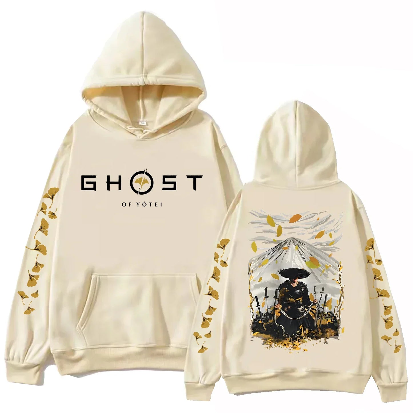 Ghost of Yotei Green Hoodie - Atsu & Mount Yotei