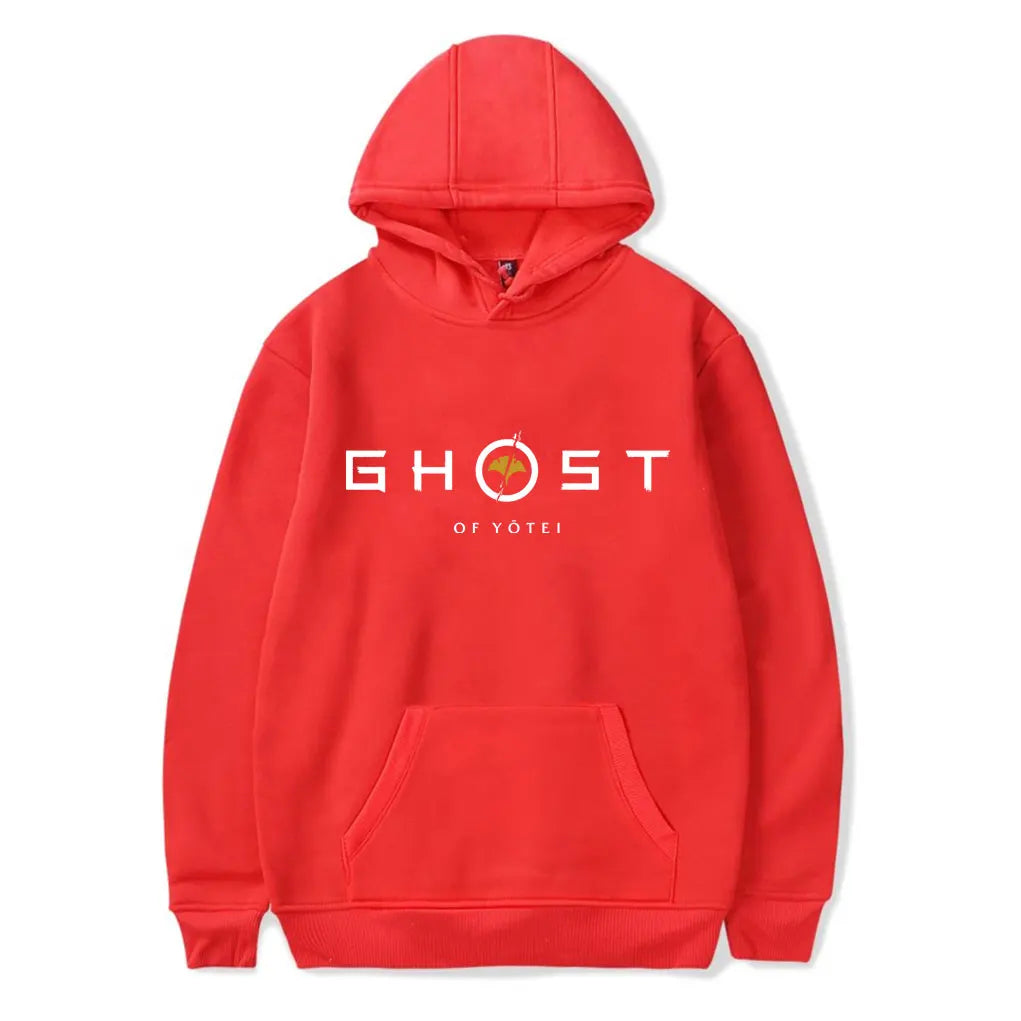 Roter Kapuzenpullover „Ghost of Yotei“