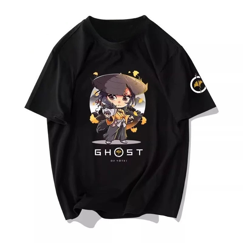 T-shirt Ghost of Yotei Atsu - Kawaii - Noir
