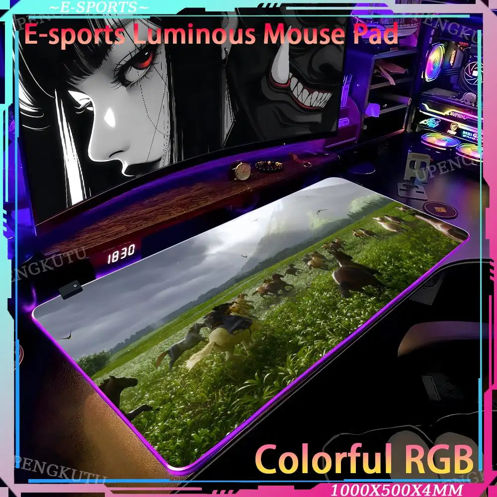 Tapis de souris LED Ghost of Yotei - 1