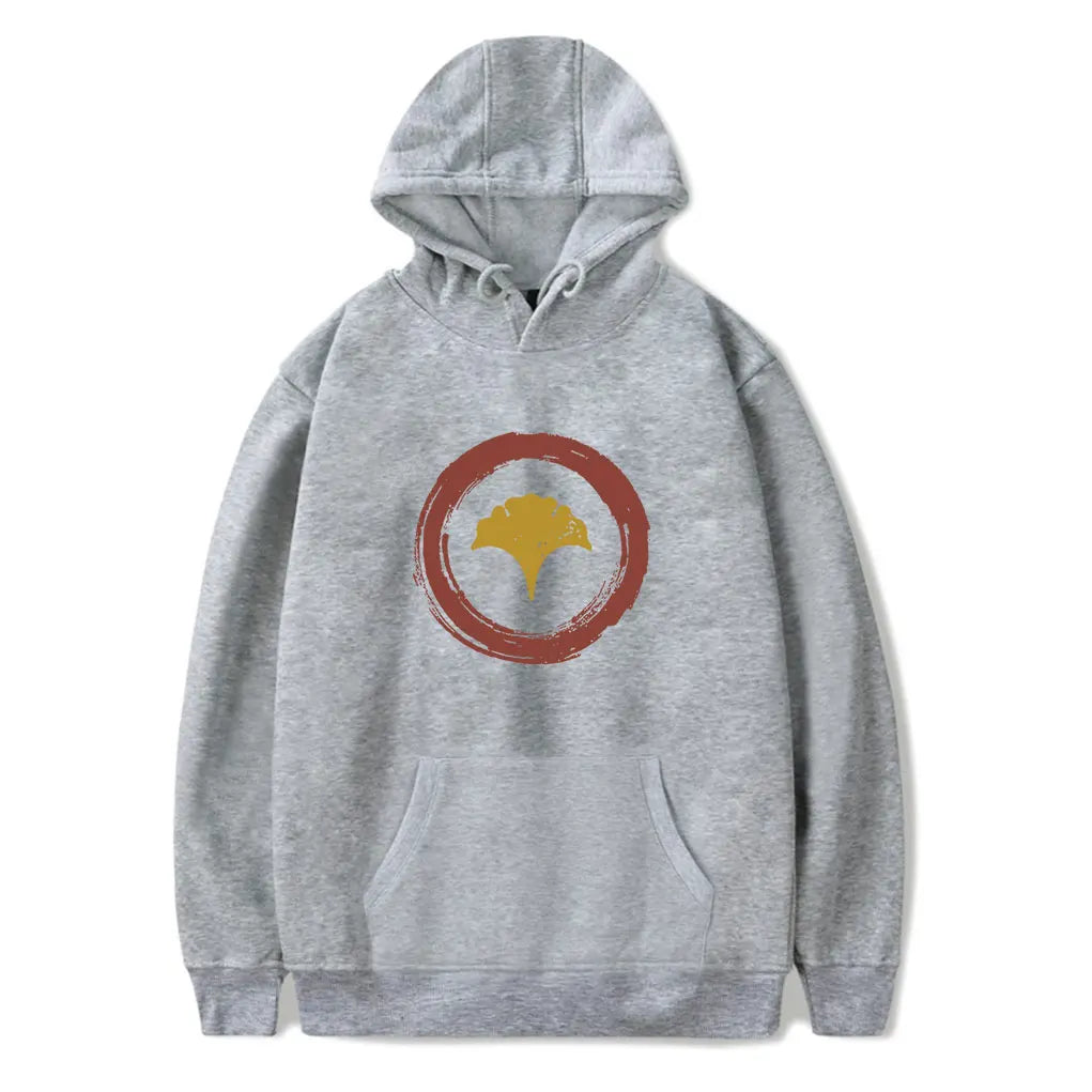 Ghost of Yotei Gray Hoodie - Yotei Logo