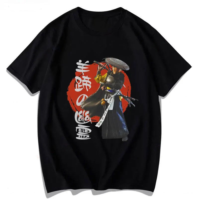 T-Shirt Noir Fantôme de Yotei - Atsu