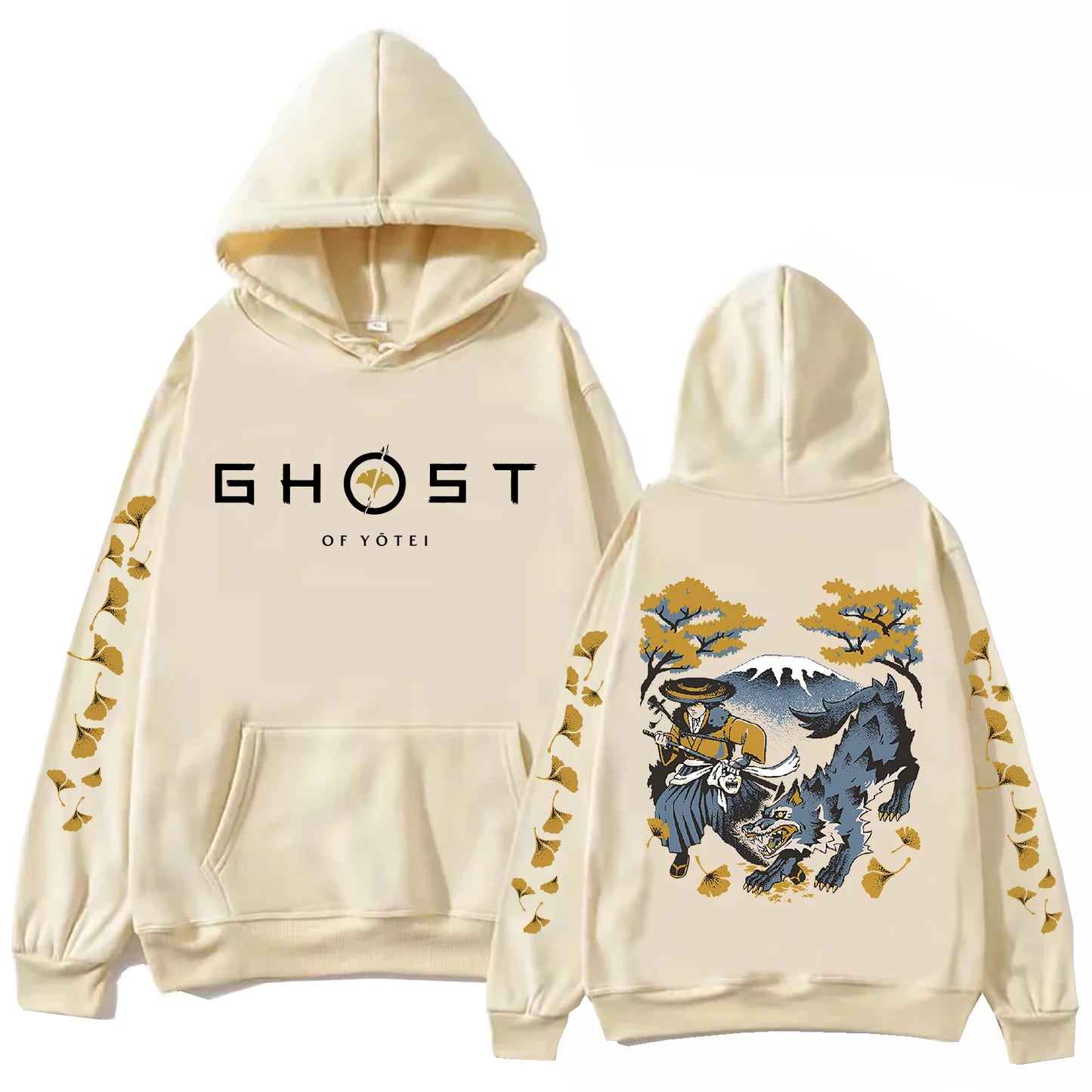 Ghost of Yotei Brown Hoodie - Atsu & Mount Fuji