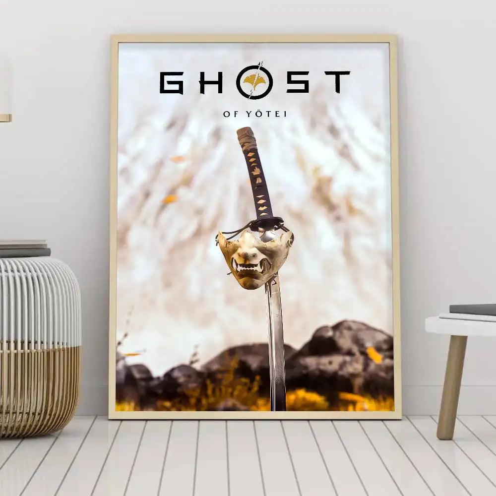 Affiche Ghost of Yotei - Katana et masque - 2