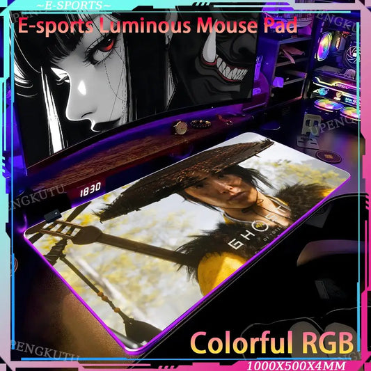 Tapis de souris LED Ghost of Yotei - 12